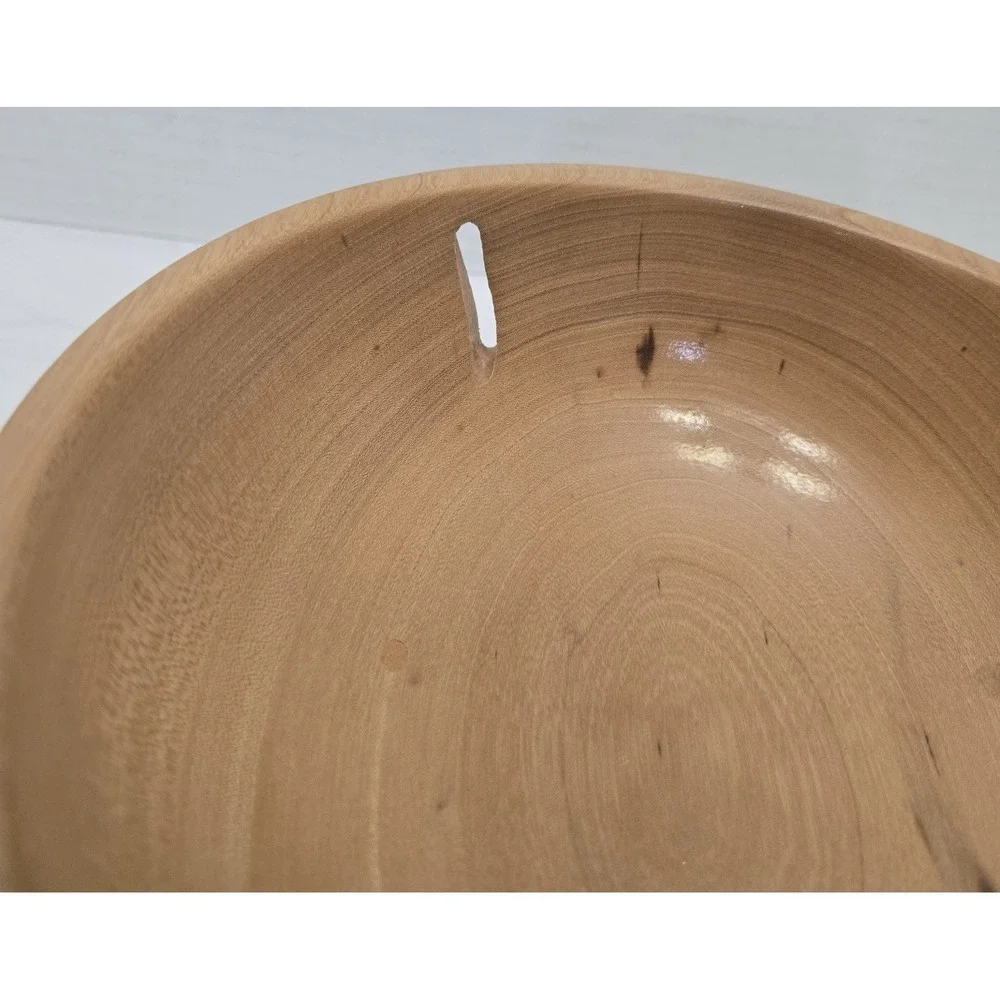 Vtg J. Anderson Hand-Turned Elm Wood Bowl 7